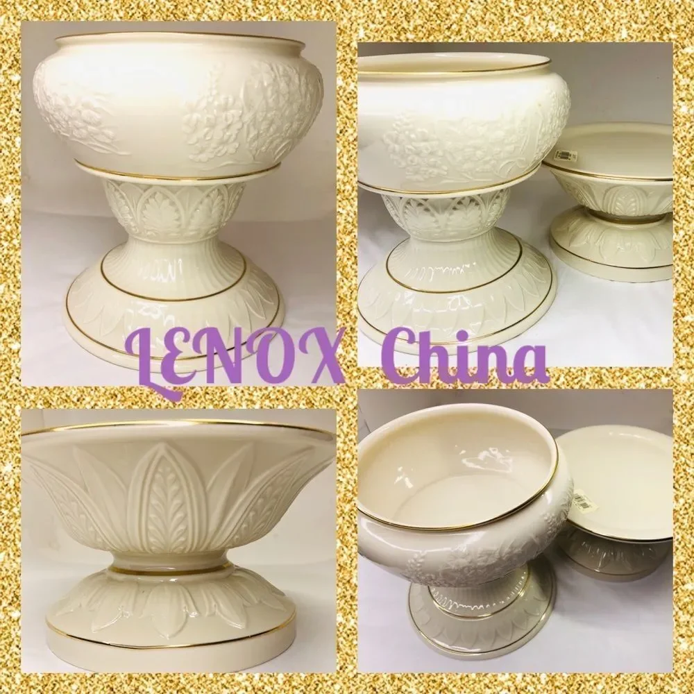 Lenox China Serveware Set: Bowl & 2 Display Bases
